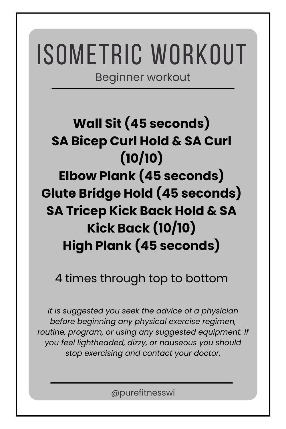beginner isometric workout