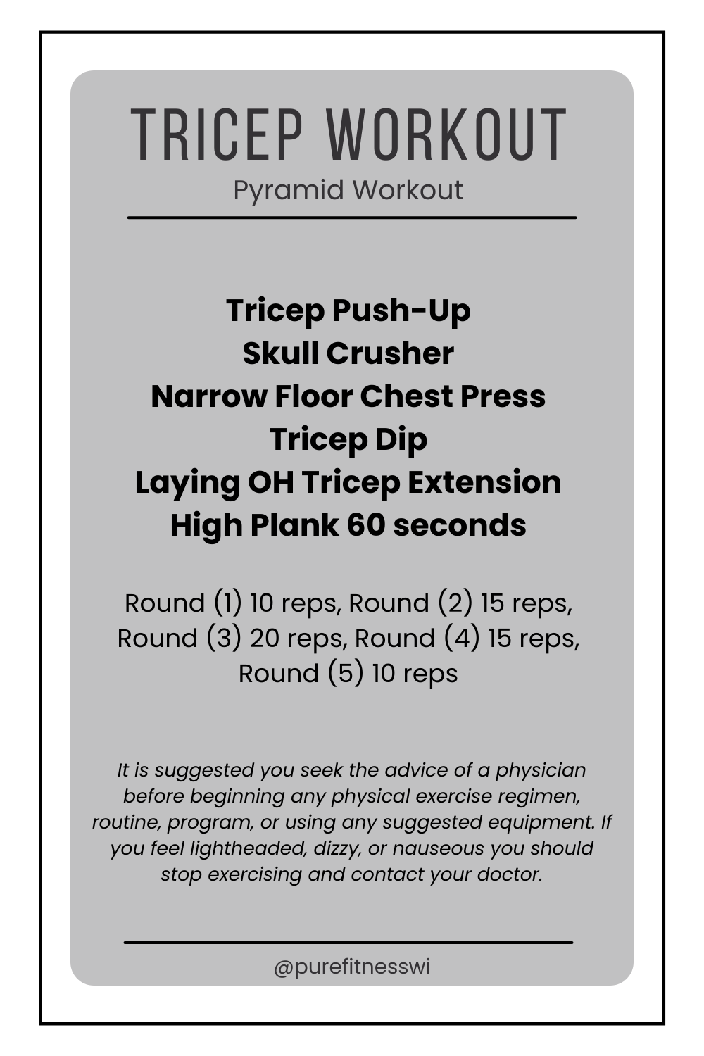 tricep workout