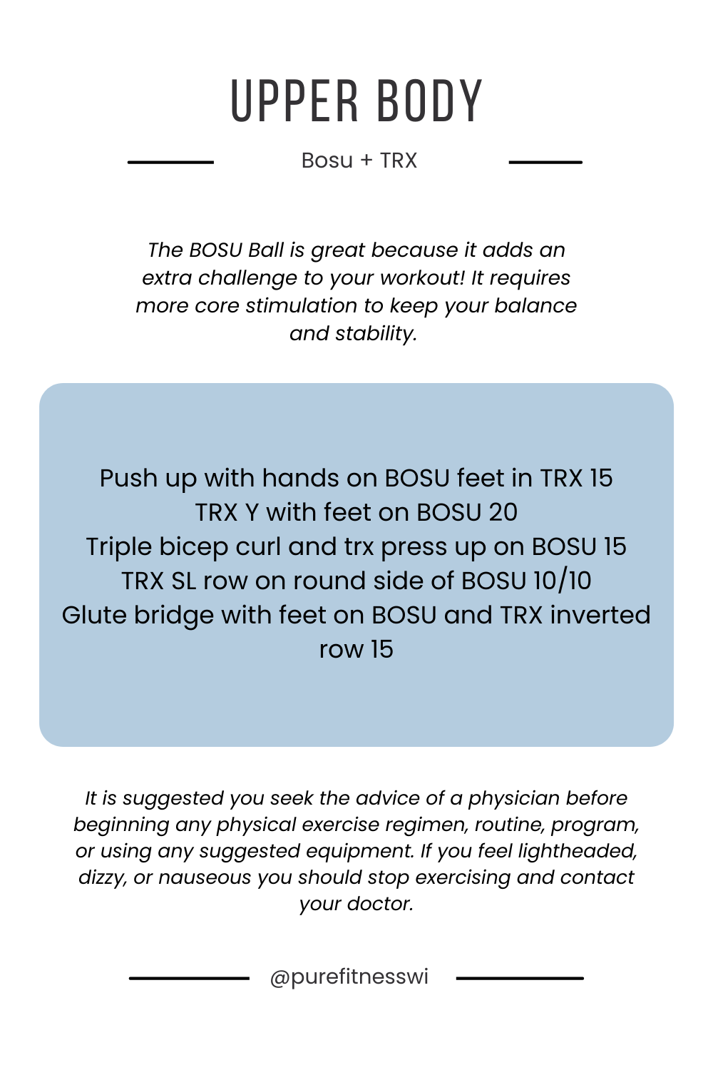 upper body workout trx and bosu